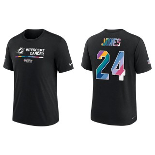 Byron Jones Miami Dolphins Black 2022 NFL Crucial Catch Performance T-Shirt