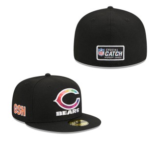 Chicago Bears Black 2023 Crucial Catch Fitted Hat