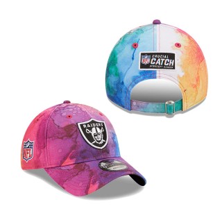Men's Las Vegas Raiders Pink 2022 NFL Crucial Catch 9TWENTY Adjustable Hat