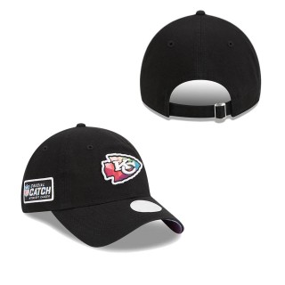 Women's Kansas City Chiefs Black 2023 NFL Crucial Catch Adjustable Hat